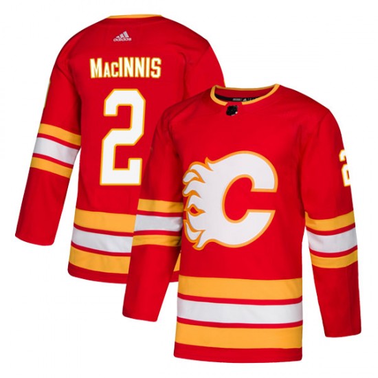 Men's Calgary Flames Retired Player #2 Al Macinnis adidas Red Home Jersey
